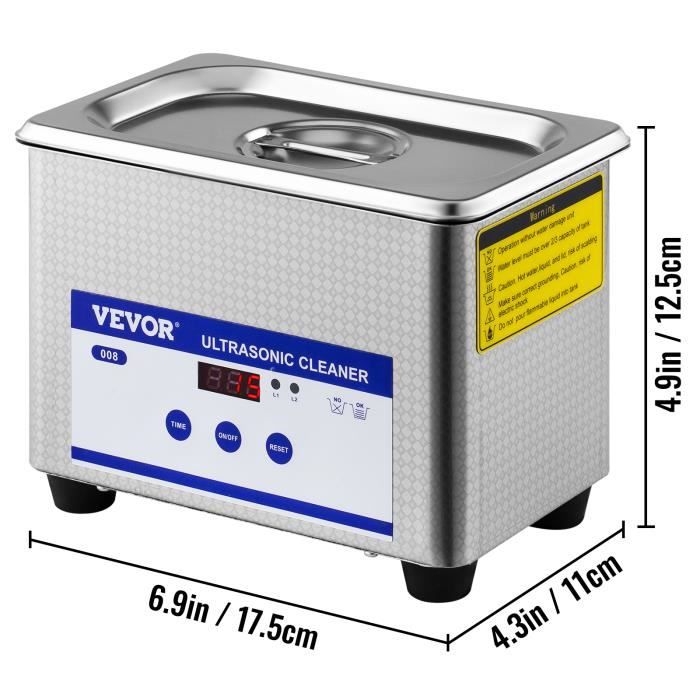 Nettoyeur à ultrasons VEVOR 0,8 L avec panier de nettoyage