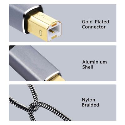 Câble d'imprimante Ugreen Us241 USB Type-C vers USB Type-B 2 m Noir