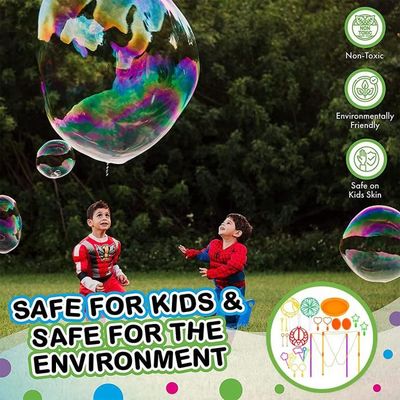 Kit De Bulles Géant 32 Cm - 3 Baguettes, Bol, Hélicoptères - Machine à Bulles Manuelle - Extérieur