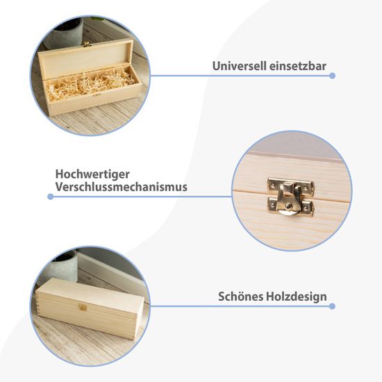 Caisse En Bois Pour Bouteille De Vin - Coffret Cadeau Élégant Avec Couvercle Coulissant Pour Anniversaire, Mariage Ou Crémaillère