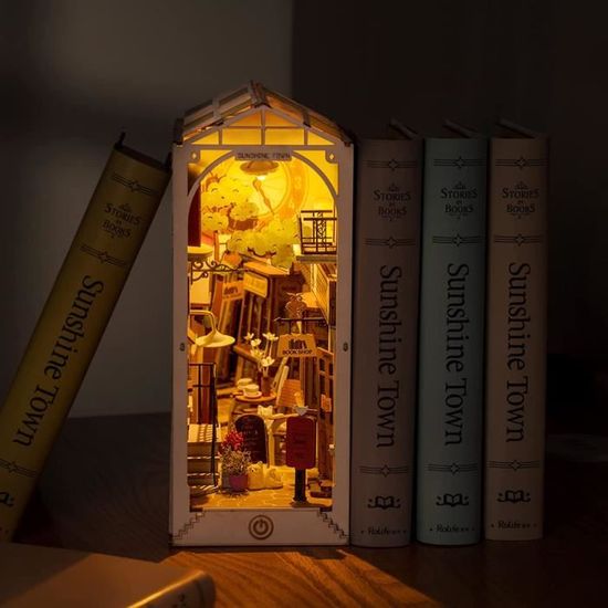 Maison de poupée en Bois, DIY Book Nook Kit Insert d'étagère à Livres  Puzzle 3D en Bois Serre Livre d'art, Kits de Modèles A111 - Cdiscount Maison
