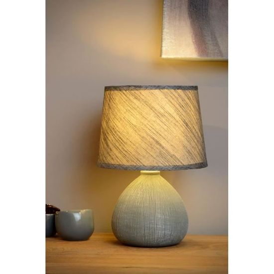 Lucide 45561//01//36 Lampe de Table M/étal 5 W Gris//Opalin