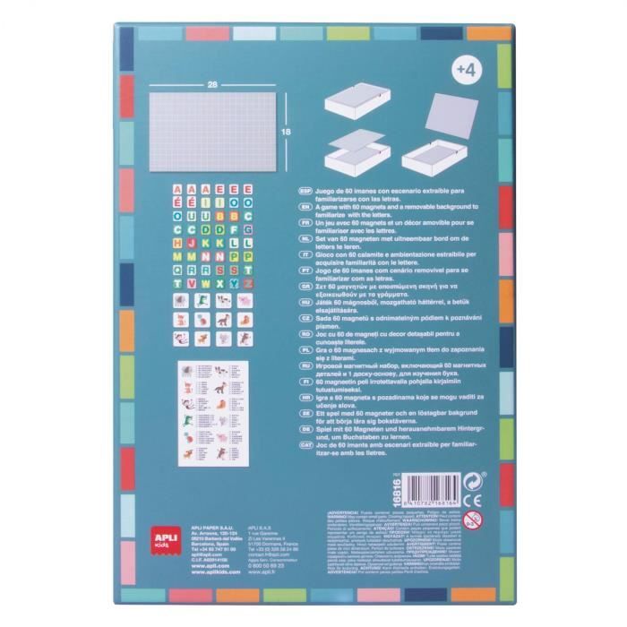 Jeu éducatif - APLI Kids - Magnets Lettres - Design exclusif - 48 ...
