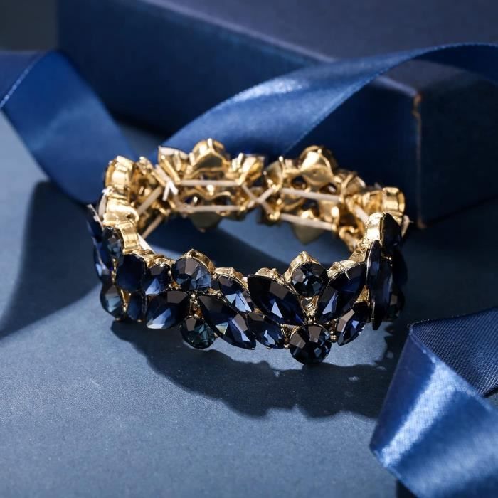 Bracelet Élastique Cristal Femme Bijoux Style Fantaisie Chaîne De
