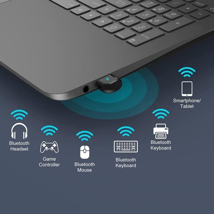 Dongle Bluetooth 5.3 Adaptateur Bluetooth pour PC Clé Bluetooth USB Faible  Latence Supporte Windows 11 10 8.1 Compatible avec[O355] - Cdiscount  Informatique