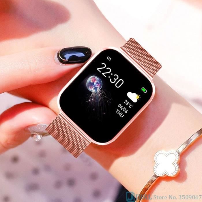Montre Connectée Femme Intelligente bluthooth Android IOS Bracelet  Smartwatch