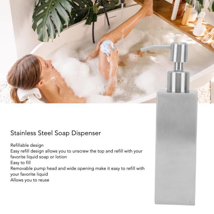 2 Têtes De Pompe Distributeur Savon En Acier Inoxydable 304 - Standard 28/400, Réutilisables Pour Cuisine/salle De Bain