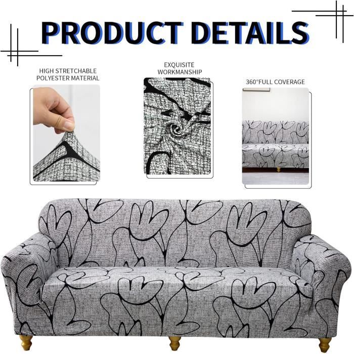 MAXIJIN Housse de canapé de protection en velours épais super extensible pour animaux