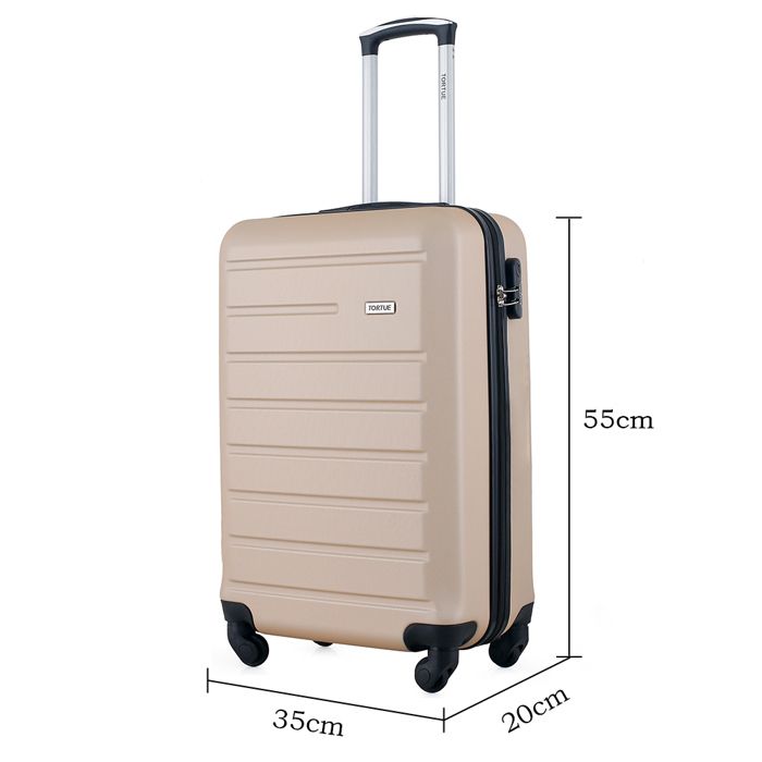 TORTUE Valise cabine 55 x 35 x 20 cm Valises Petite Taille Cabine Champagne ABS Ultra legere et resistante