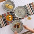 vancasso, Série Mandala, Grande Assiette en Porcelaine 4 pièces, Assiette Plate à Dîner, 27cm - Style Royal Bohémien581-3