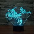 Eclairage 7 Couleurs 3D Cross-Country Moto Table De Moulage Lampe Pour Enfants Tactile Interrupteur Led Veilleuse Usb Lampara Bébé-3