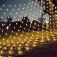 XMTECH Guirlande lumineuse en Maille de Filet solaire 6x4M, 480 LED lumières de noël Étanche Extérieure, 8 modes avec télécommande-3