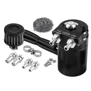 VVORHSBELL Récupérateur d'huile universel, 300 ml en aluminium, réservoir séparateur d'huile avec filtre pour systèmes PCV non montés (noir
