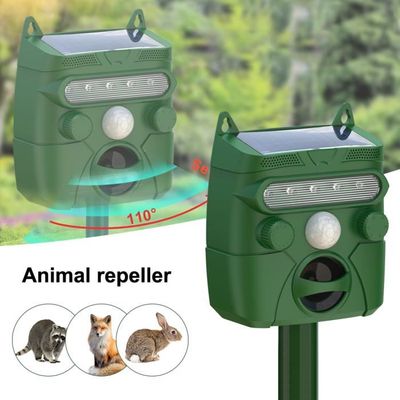 Répulsif à Ultrasons Pour Chats Et Animaux 2 Pièces - Détection PIR 10m, étanche IP65, Recharge Solaire/USB