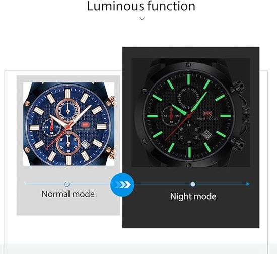 Montre-bracelet Pour Homme Avec Chronomètre - Étanche - Avec