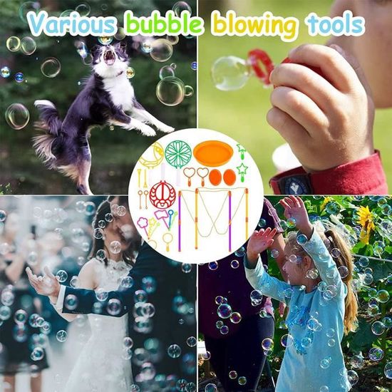 GEPROSMA Bulles de Savon Enfant,32CM Kit de Baguettes à Bulles, Machine à Bulles,Bulle géante,Produit Bulle Enfant,Jouets pour Jardin Extérieur Parties d'anniversaire GEPROSMA Bulles de Savon Enfant,32CM Kit de Baguettes à Bulles, Machine à Bulles,Bulle géante,Produit Bulle Enfant,Jouets pour Jardin Extérieur Parties d'anniversaire