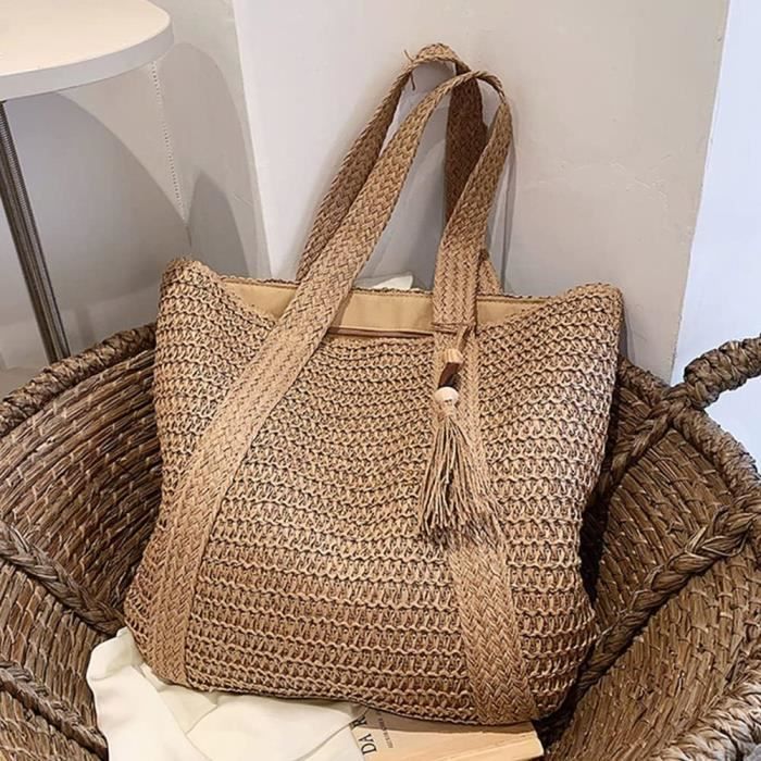 Grand sac en paille shop