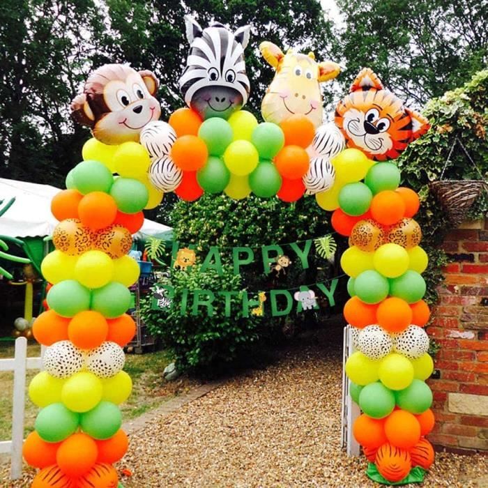 Jungle Decoration Anniversaire Garcon Safari Deco Anniversaire Bannière  Joyeux Anniversaire Animaux Safari Jungle Ballons pour Garçon Anniversaire  Bébé Douche Décor Réutilisable : : Cuisine et Maison