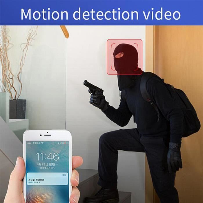 Caméra de surveillance Chronus Mini Camera Espion HD 1080P Portable WiFi  Surveillance de la Sécurité à la Maison sans fil Minuscule Dissimulée avec  Vision Nocturne pour iOS