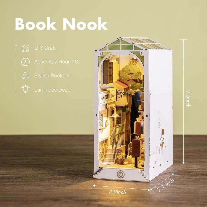 Kit Booknook “Car Workshop” – Insert 3D Bois à Monter Soi-même Pour étagère – Décoration Maison De Poupée