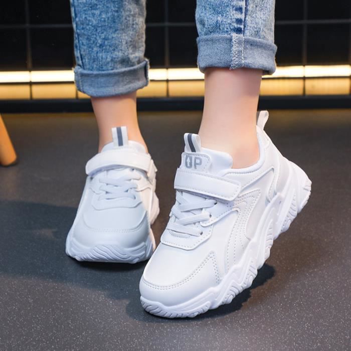 Basket Enfant Chaussures Gar on Fille Fashion Baskets Blanc