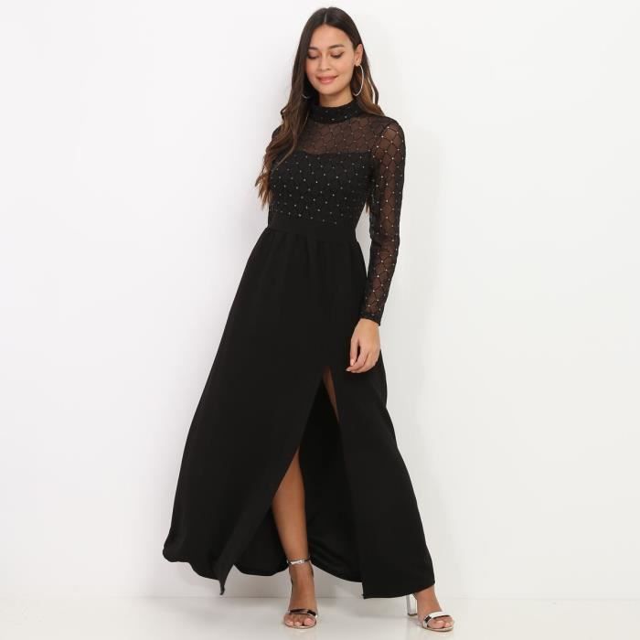Robe longue tulle noir online