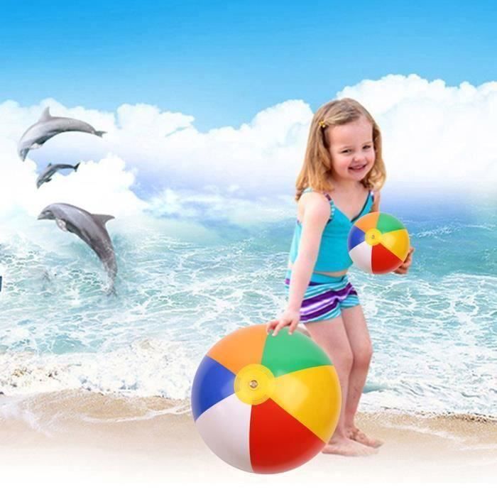 12 Ballons De Plage Gonflables - 40cm - Arc-en-Ciel - Pour Piscine Et Jeux D'Extérieur