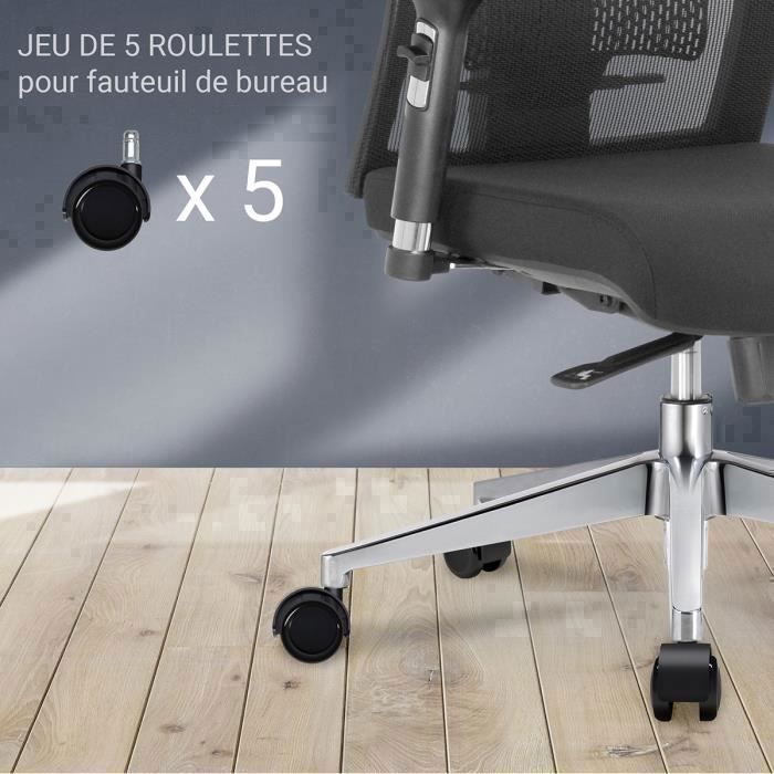 Vérin De Fauteuil De Bureau Universel Waytex - Hauteur Réglable 250-350mm - Noir - 100kg Capacité