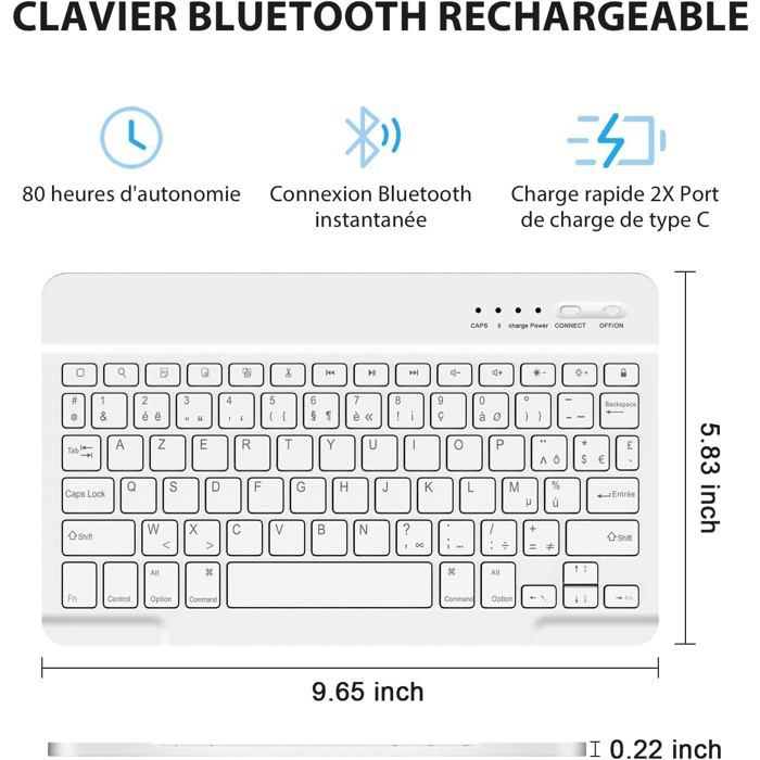 Étui Clavier Bluetooth Pour IPad 10e Génération 10,9" 2022 – Clavier Amovible, Porte-crayon, Cuir, Marron