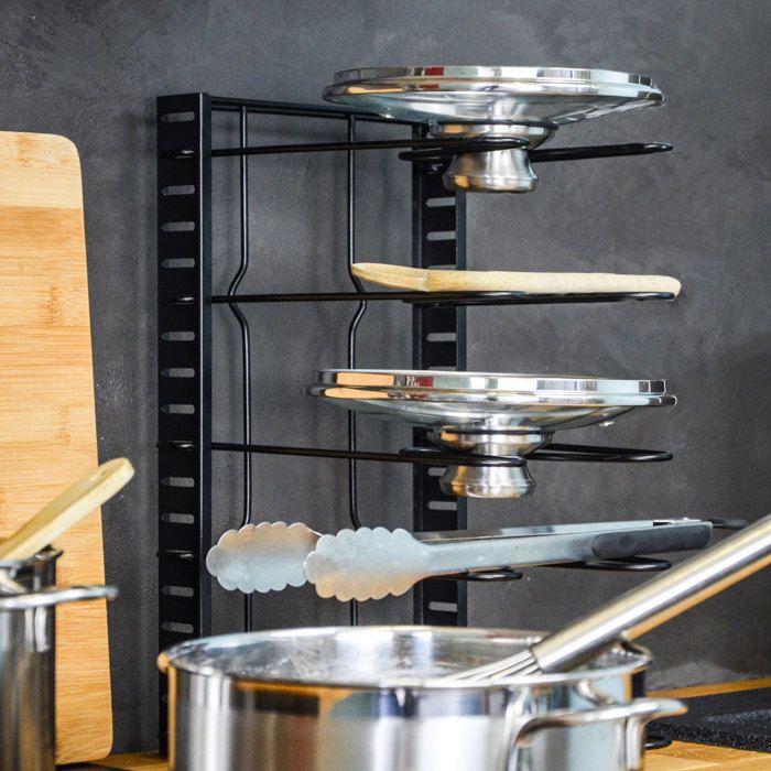 Organisateur Tiroir Cuisine Rétractable 25,5cm - Range Couvercles, Casseroles, Anti-dérapant
