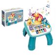 Jouet table activité piano musicale pour bébé jeux d’éveil et apprentissage pour enfant  cadeau éducatif pour bébé fille/garçon-0