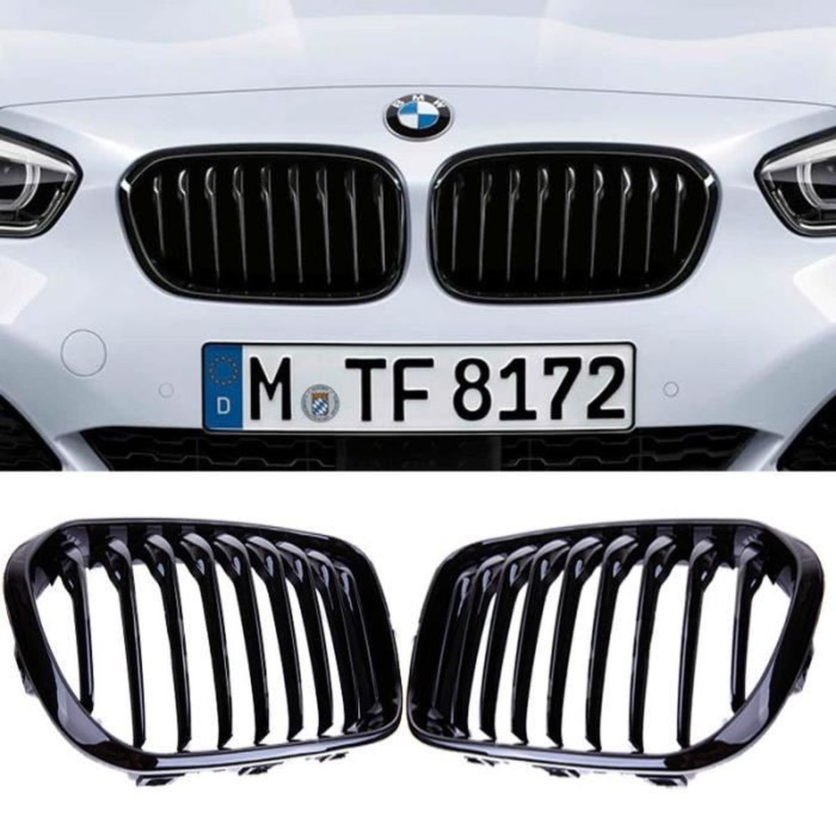 Grilles de Calandre pour BMW Série 1 F40/F41 noir mat