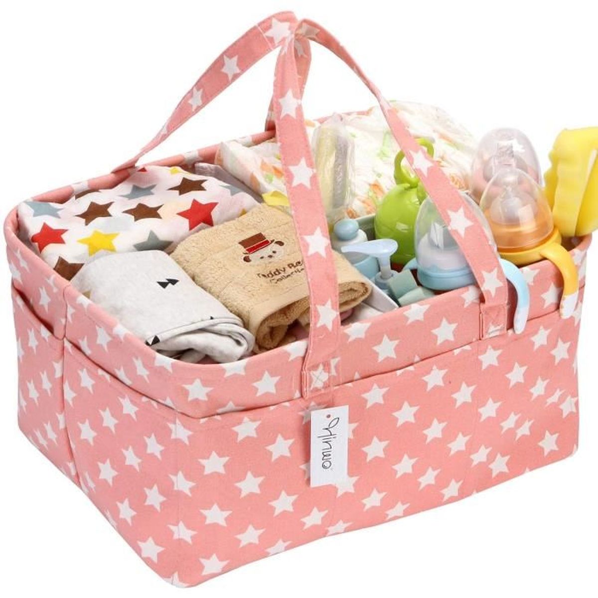 Hinwo Panier A Couches Pour Bebe 3 Compartiments Avec Separateur Amovible Et 16 Poches Invisibles Pour Couches Et Lingettes Cdiscount Puericulture Eveil Bebe