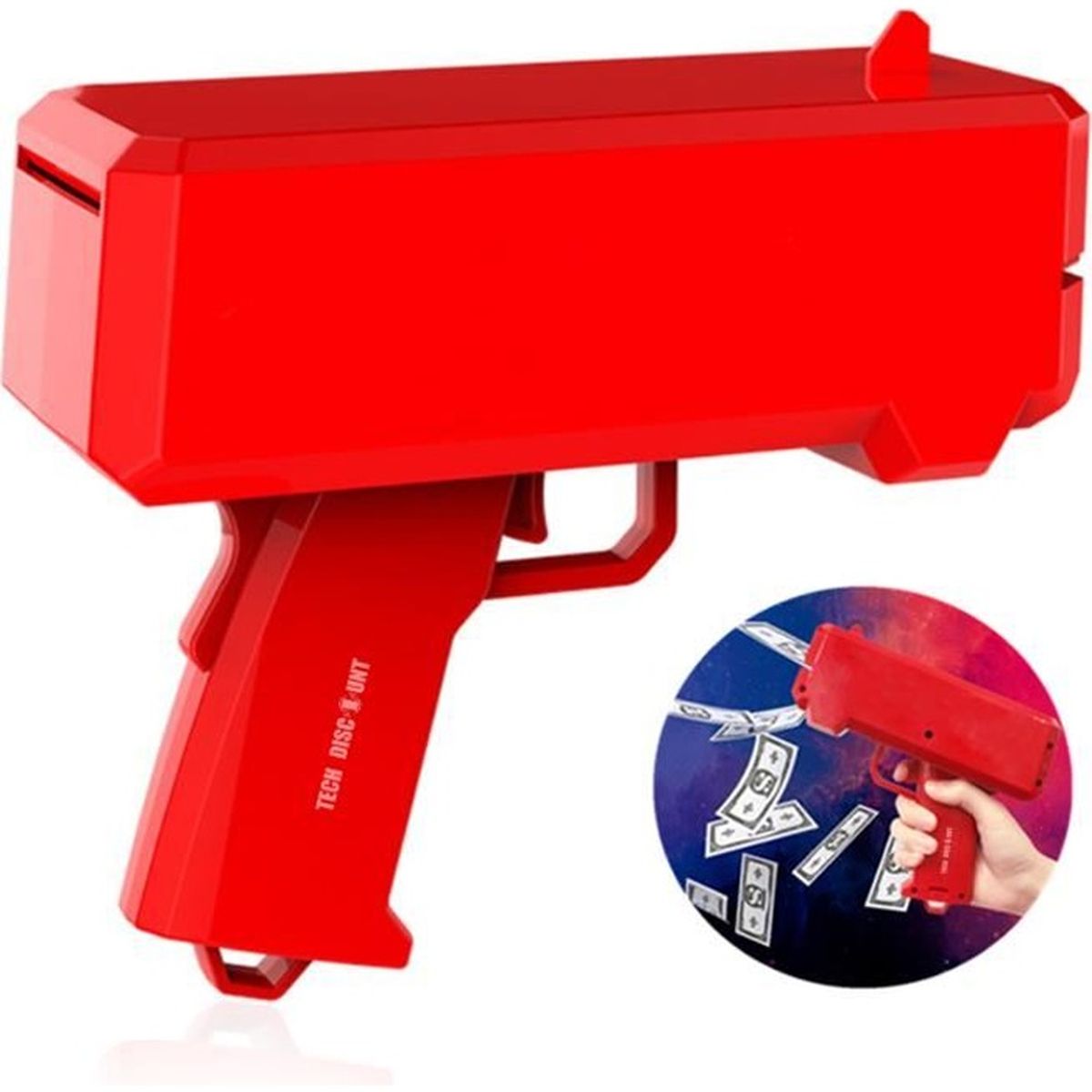 Tireur D'Argent Pistolet Avec 100 Faux Billets - Money Gun Jouet Pour Fêtes, Mariages Et Événements Festifs