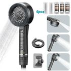 AIMIUVEI Pommeau de Douche Haute Pression, avec 6 pcs Anti-Calcaire à Cartouche Remplaçable, Tuyau 1.5M, 4 Modes de Jets, SPA,