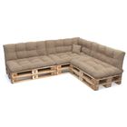 BRAND Coussins palettes Matelassé - POKAR - Set 8 pièces - Beige - Intérieur/Extérieur