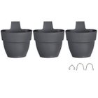 ELHO - Pot de fleurs - Vibia Campana Forêt Vertical Set/3 - Anthracite - Balcon extérieur - L 17.1 x W 20.7 x H 29.7 cm