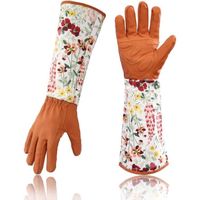 Gants de jardinage en cuir pour femmes - Marque - Modèle - Rouge - 17 pouces (L) x 6.3 pouces (l)