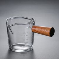 VERRE DOSEUR,2--Tasse à mesurer expresso en verre résistant à la chaleur de 100 ml, pichet à lait en verre à Double bouche avec poig