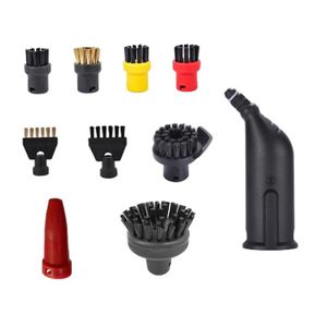 Rechange Pour Nettoyeurs Vapeur, 9 Pièces Accessoires Pour Nettoyeur Vapeur Pour Kärcher SC1 SC2 SC3 SC4 SC5 Buse à Main Brosse Ronde Brosses à Joint Embout