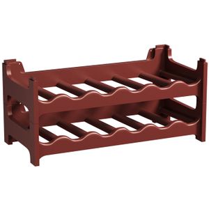 Casier à bouteilles modulable ARTECSIS 12 Bouteilles – Cave à vin en plastique, 60x28x28 cm (LxlxH), Marron - Range bouteille