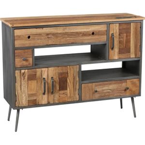 Meuble Tv 1m10 Meuble De Rangement Avec Porte Et Tiroir Et Niche Achat Vente