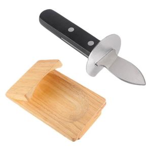 FranquiHOgar Kit ouvre-huîtres avec couteau et bloc en bois