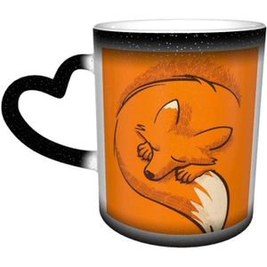 Lurrose Tasse de Bande Dessinée Tasse D/' Renard Conception en Céramique Café Thé Tasse Portion Verres avec Poignée Délicate Vaisselle pour Boissons Boissons Latte Café