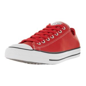 converse en cuir rouge