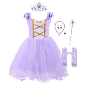 Déguisement Raiponce pour enfants - FINDPITAYA - Robe princesse d'été à  manches longues - Violet - Pourpre - Cdiscount Jeux - Jouets