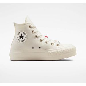 BASKET Sneakers Femme - CONVERSE - Plateforme montante - Beige - Cuir - Lacets - Plat - Adulte