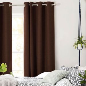 Boutis Et Rideau Couleur Taupe Chocolat