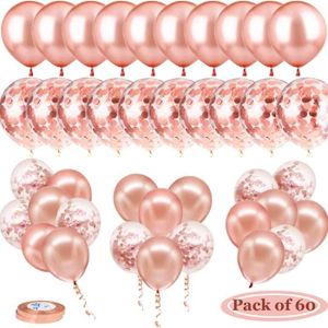 Rubfac 160pcs Kit de guirlande d'arche de ballon rose, ballons de chrome rose  rose chaud pour la douche d'anniversaire princesse thème fête décors de  fond