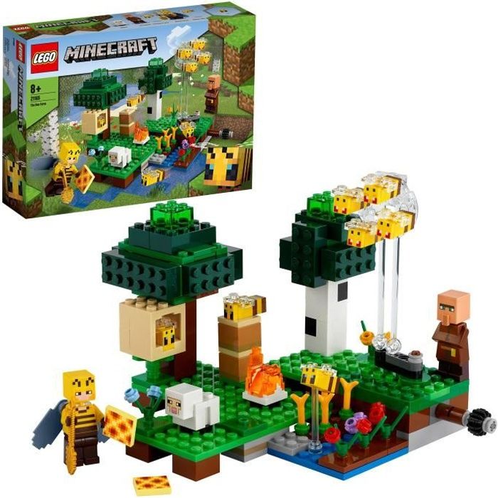 LEGO 21188 Minecraft Le Village Lama, Jouet de Maison, avec Figurines  Animaux, Mobs Minecraft et Épée, Cadeau Enfants 9 Ans